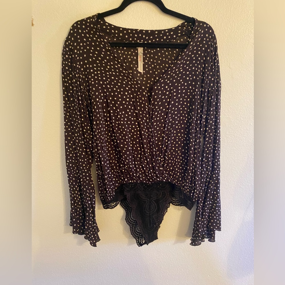 Free People Polka Dot Body Suit